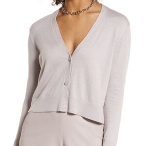 Halogen Ribbed Cardigan in bisque | Size Small